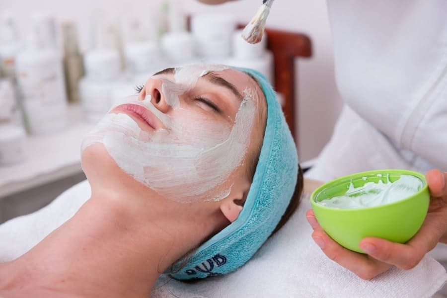 woman getting spa treatment