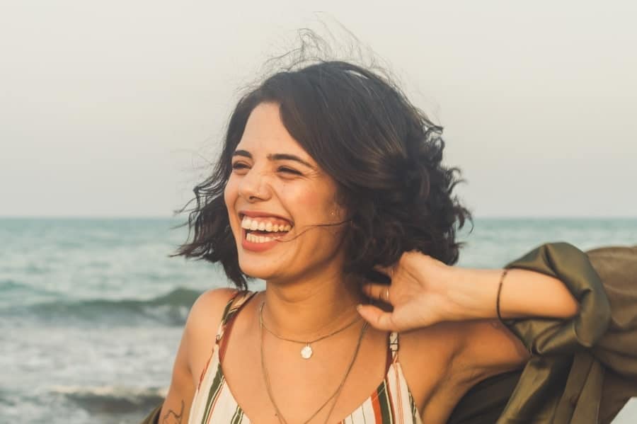 woman laughing