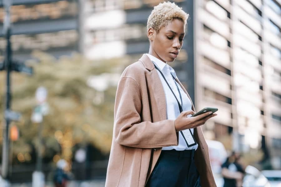 woman using a money app